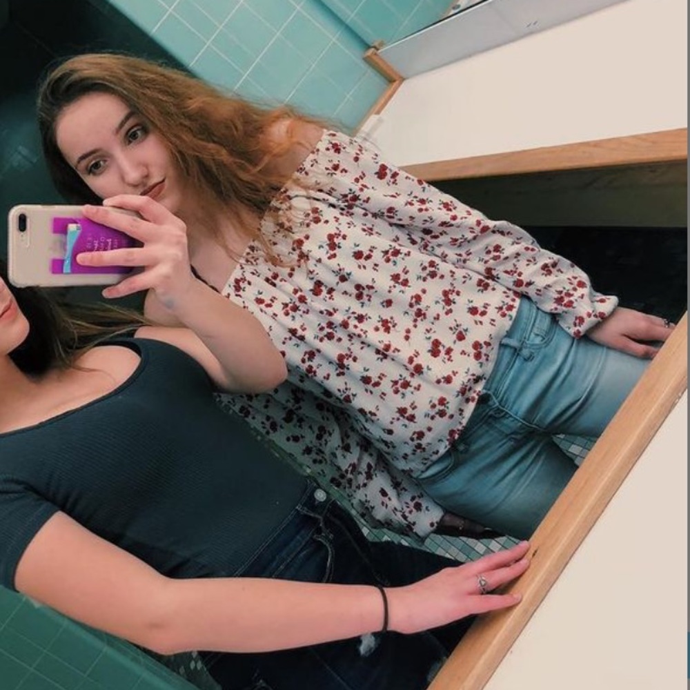 Hollister Floral Off-the-Shoulder Top